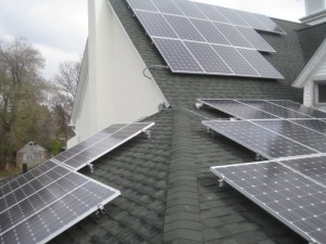 Completed solar panel installation on church